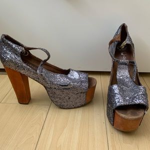 Sparkle glitter Jeffrey Campbell heel